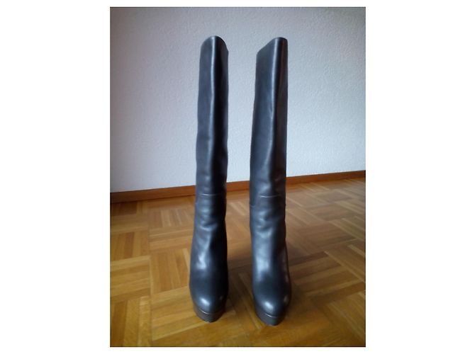 Diego Dolcini DOLCE & GABBANA BOTAS DE CUERO CON PLATAFORMA. Caqui - vista 3