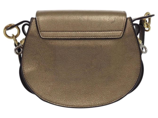 Borsa a Spalla in Pelle Chloé Tess Small in Metallo 2 in 1 D'oro - vista 2