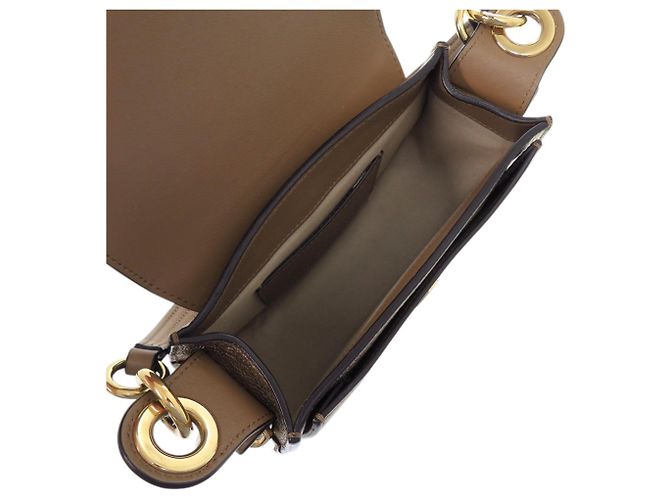 Borsa a Spalla in Pelle Chloé Tess Small in Metallo 2 in 1 D'oro - vista 8