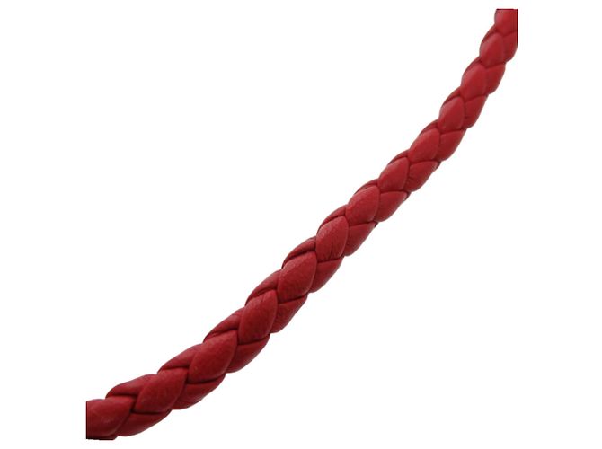 Hermès Pulsera de cuero con charm de plata esterlina 925 Hermes Roja - vista 8