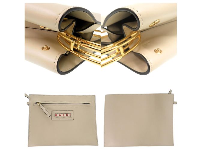 Borsa a mano/borsa a spalla Marni Pannier 2 in 1 Beige - vista 8
