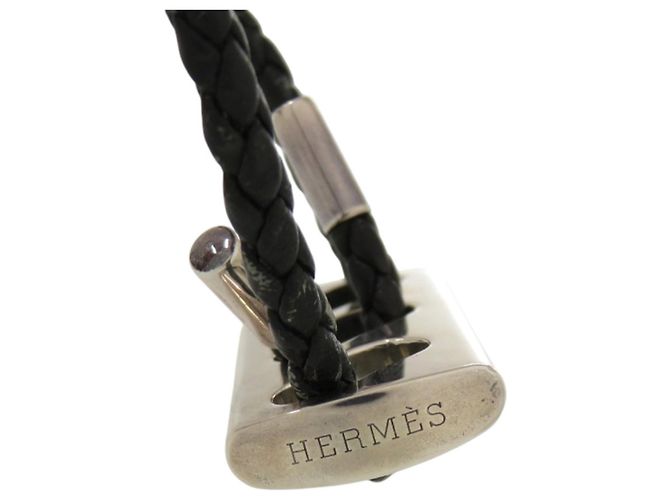 Pulseira charm Hermès preta e prata Preto - vista 6