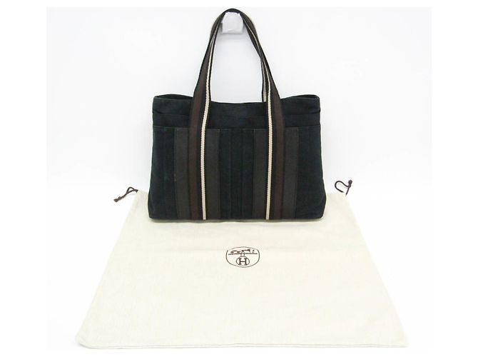 Hermès Troca Horizontal MM Handtasche Schwarz Dunkelbraun - Ansicht 2