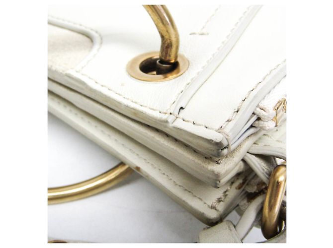 Borsa a spalla in pelle e camoscio Chloé Roy per donne Bianco - vista 10