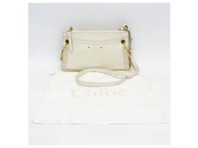 Borsa a spalla in pelle e camoscio Chloé Roy per donne Bianco - vista 2