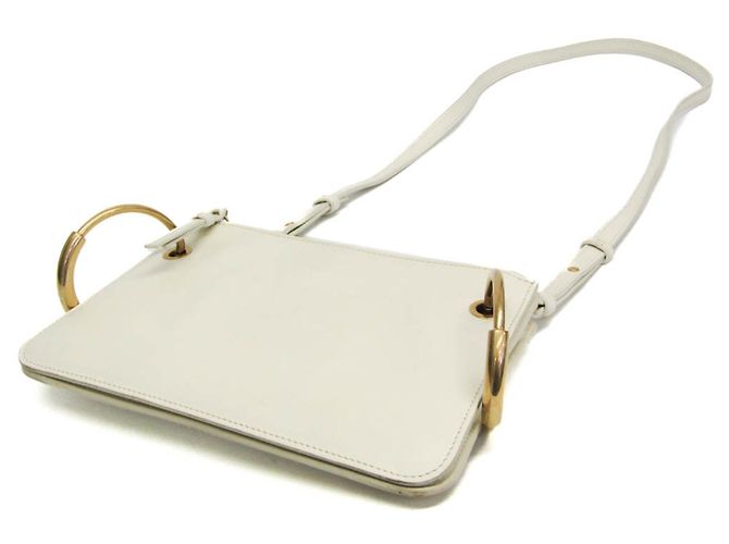 Borsa a spalla in pelle e camoscio Chloé Roy per donne Bianco - vista 3