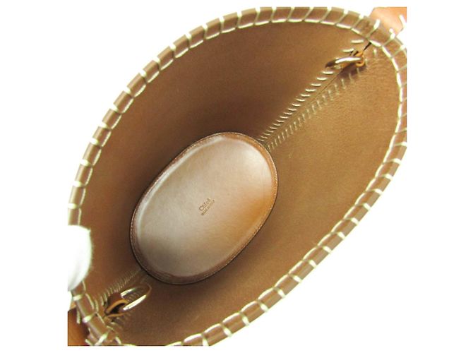 Borsa a spalla in pelle Chloé LOELA piccola bucket Marrone - vista 5