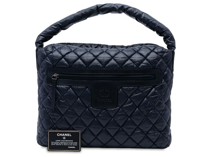 Bolsa hobo Coco Cocoon em nylon acolchoado azul da Chanel Azul marinho - vista 8