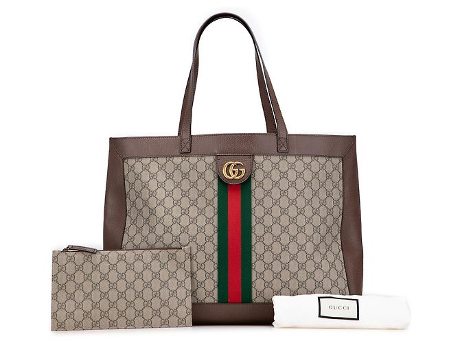 Tote Gucci Bege Disney Medium GG Supreme Three Little Pigs Web Ophidia - vista 11