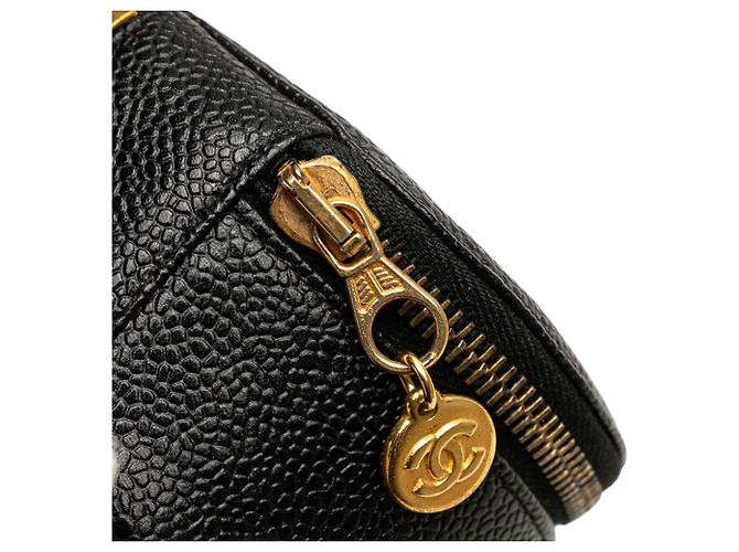 Estojo de joias de viagem redondo em caviar preto Chanel - vista 10