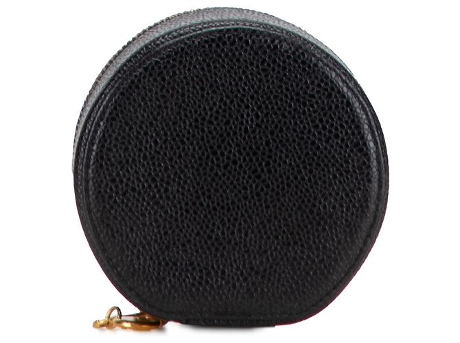 Estojo de joias de viagem redondo em caviar preto Chanel - vista 3