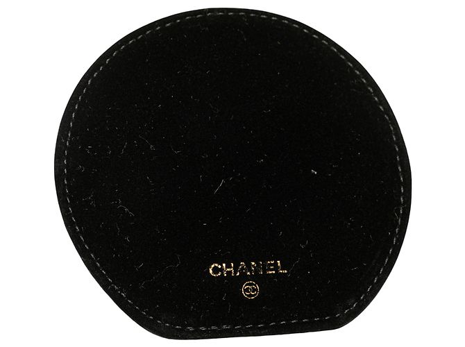 Estojo de joias de viagem redondo em caviar preto Chanel - vista 9