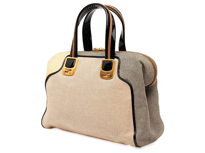 Borsa Fendi Beige Small Canvas Colorblock Chameleon - vista 2