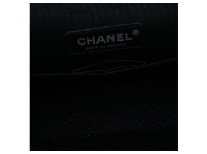 Chanel Nero Medio Classico Tweed Doppio Flap con Paillettes - vista 4