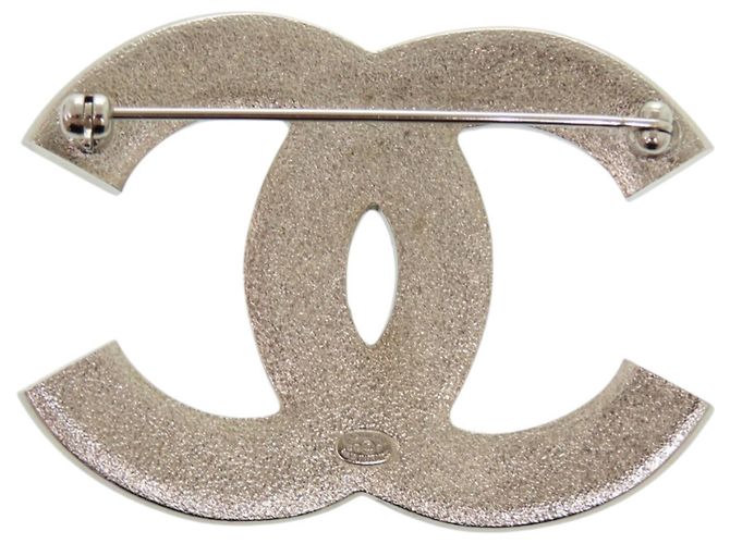 Spilla in strass Chanel Coco Mark Argento Bianco Blu - vista 4
