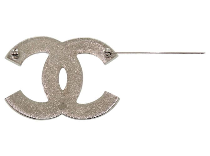 Spilla in strass Chanel Coco Mark Argento Bianco Blu - vista 5