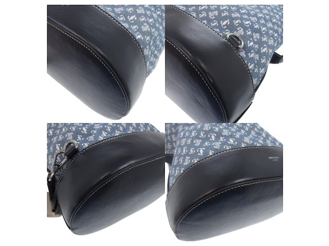 Zaino a spalla in denim JC Monogram Evan di Jimmy Choo Blu Crudo Blu navy - vista 7