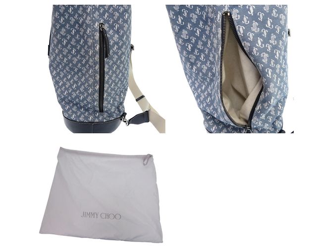 Zaino a spalla in denim JC Monogram Evan di Jimmy Choo Blu Crudo Blu navy - vista 9