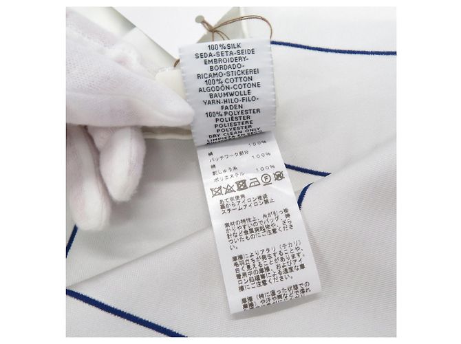 Foulard Hermès Carré 90 Brides de Gala Tattoo Bianco Blu navy - vista 5