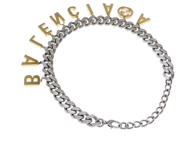 Collana Choker Script del Progetto Hacker Gucci Balenciaga Argento D'oro - vista 7