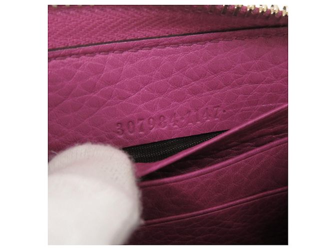 Gucci Bamboo Rund-Zip Langbörse Pink - Ansicht 7