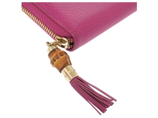 Gucci Bamboo Rund-Zip Langbörse Pink - Ansicht 8