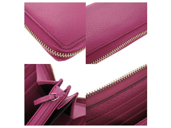 Gucci Bamboo Rund-Zip Langbörse Pink - Ansicht 9