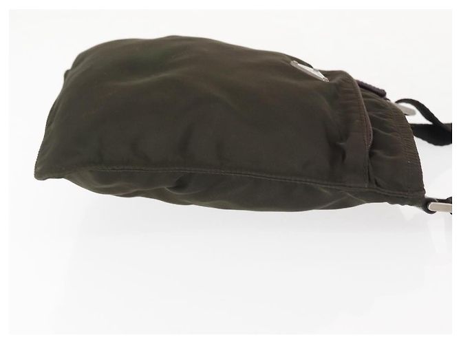 Borsa Messenger con Tasca Frontale Prada Tessuto Piccola Cachi - vista 3