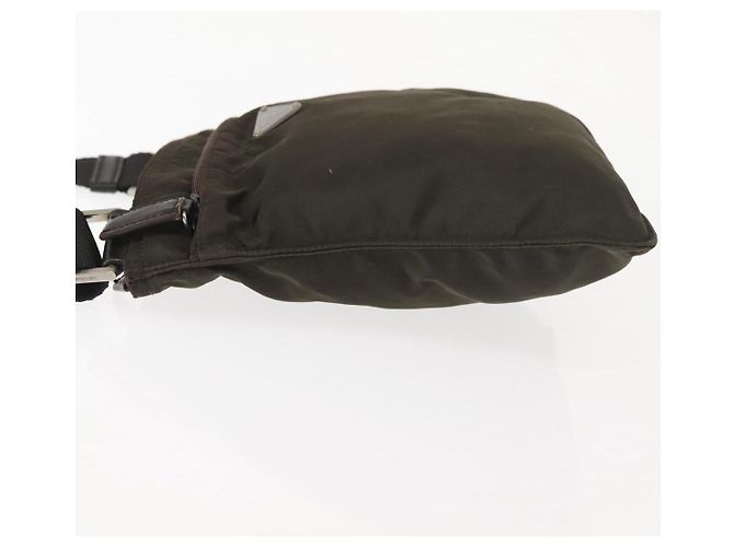 Borsa Messenger con Tasca Frontale Prada Tessuto Piccola Cachi - vista 4