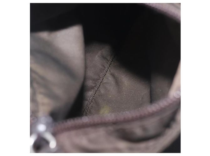 Borsa Messenger con Tasca Frontale Prada Tessuto Piccola Cachi - vista 5