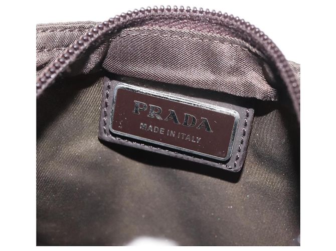 Borsa Messenger con Tasca Frontale Prada Tessuto Piccola Cachi - vista 6