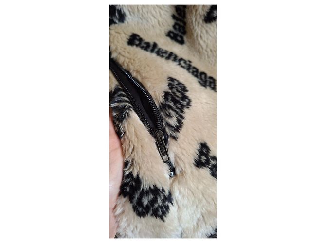 ABRIGO DE PELO SINTÉTICO BALENCIAGA Negro Beige - vista 4