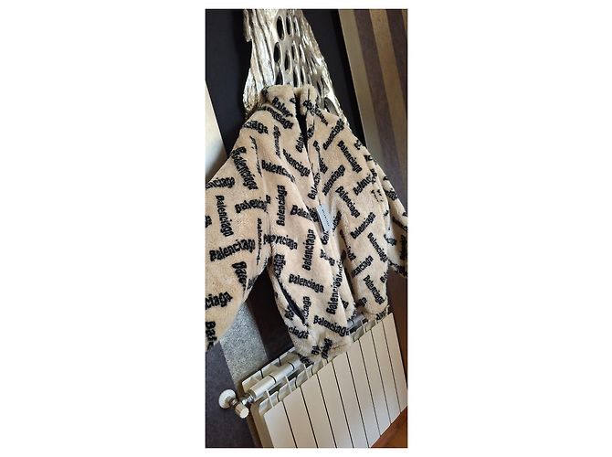 ABRIGO DE PELO SINTÉTICO BALENCIAGA Negro Beige - vista 7