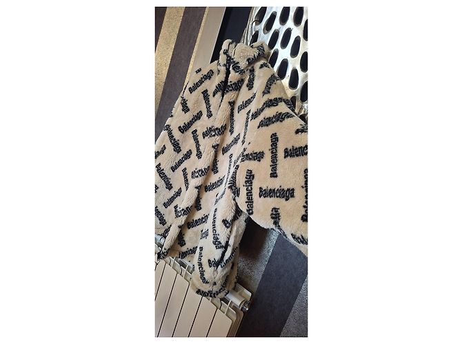 ABRIGO DE PELO SINTÉTICO BALENCIAGA Negro Beige - vista 8