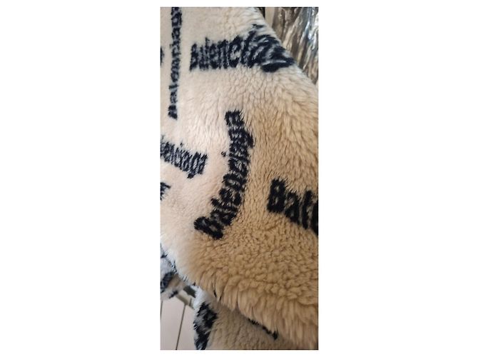 ABRIGO DE PELO SINTÉTICO BALENCIAGA Negro Beige - vista 9