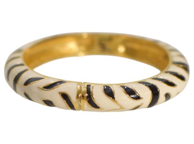 Bracciale rigido in smalto con stampa zebra bianco e nero KENNETH JAY LANE Multicolore - vista 3