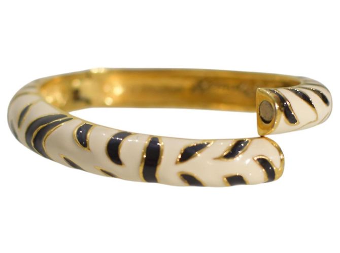 Bracciale rigido in smalto con stampa zebra bianco e nero KENNETH JAY LANE Multicolore - vista 5