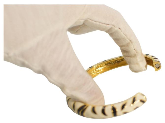 Bracciale rigido in smalto con stampa zebra bianco e nero KENNETH JAY LANE Multicolore - vista 7