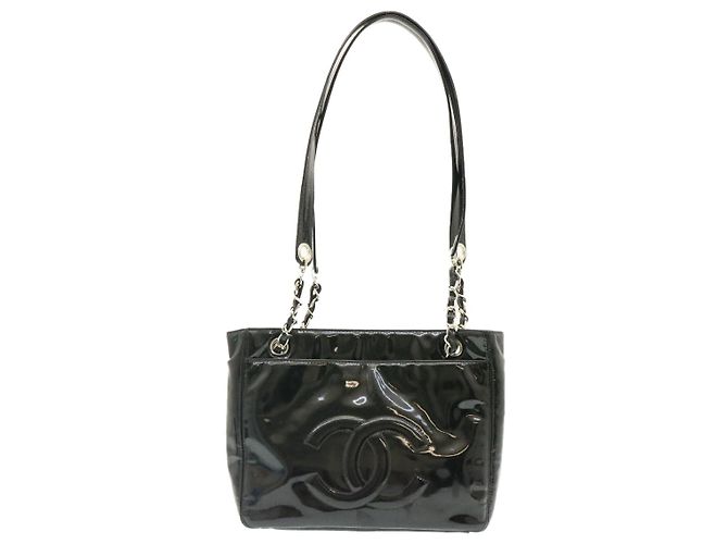Chanel French Riviera Tote Bag aus Lackleder Schwarz - Ansicht 2
