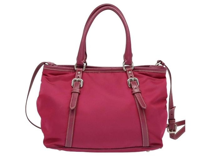 Tote Prada Umhängetasche Tessuto mit Leder-Gürtel Mittel Pink - Ansicht 2
