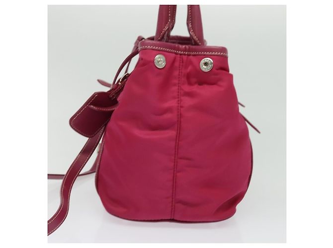 Tote Prada Umhängetasche Tessuto mit Leder-Gürtel Mittel Pink - Ansicht 4