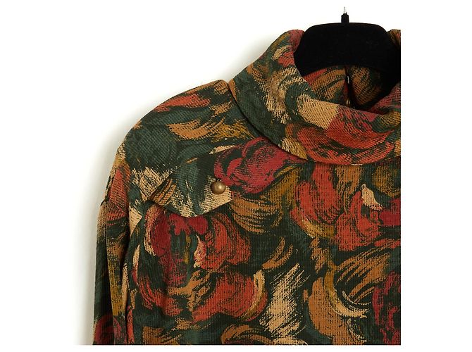 Blusa de Seda Oversized de Otoño Chloe 1985s Top FR40 UK12 US10 Chloé Karl Lagerfeld Multicolor - vista 2