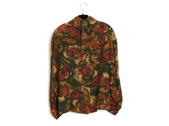 Blusa de Seda Oversized de Otoño Chloe 1985s Top FR40 UK12 US10 Chloé Karl Lagerfeld Multicolor - vista 5