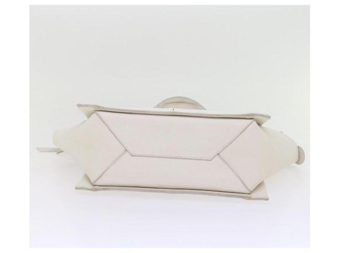 Céline Celine Tri-Fold aus genarbtem Kalbsleder Medium Weiß - Ansicht 3