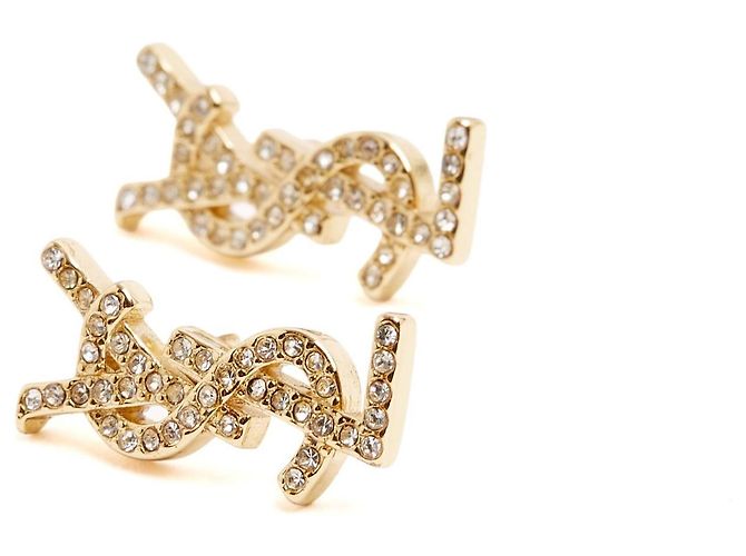 Saint Laurent YSL Cassandre Ohrringe aus goldenem Metall - Ansicht 2