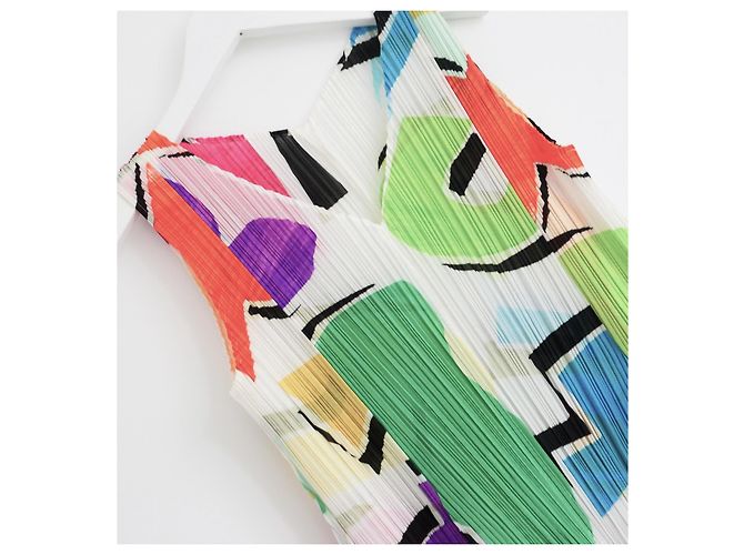 Issey Miyake Pleats Please Kleid mit abstraktem Farbprint Mehrfarben - Ansicht 2