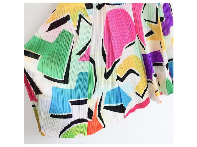 Issey Miyake Pleats Please Kleid mit abstraktem Farbprint Mehrfarben - Ansicht 3