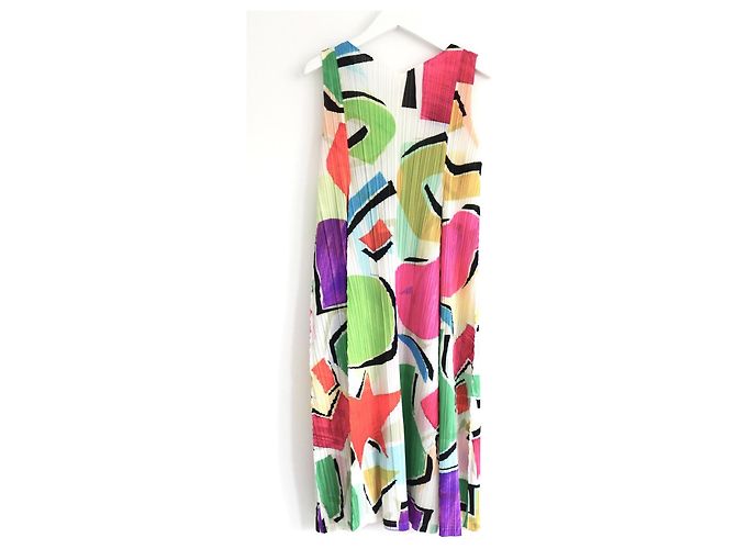 Issey Miyake Pleats Please Kleid mit abstraktem Farbprint Mehrfarben - Ansicht 4