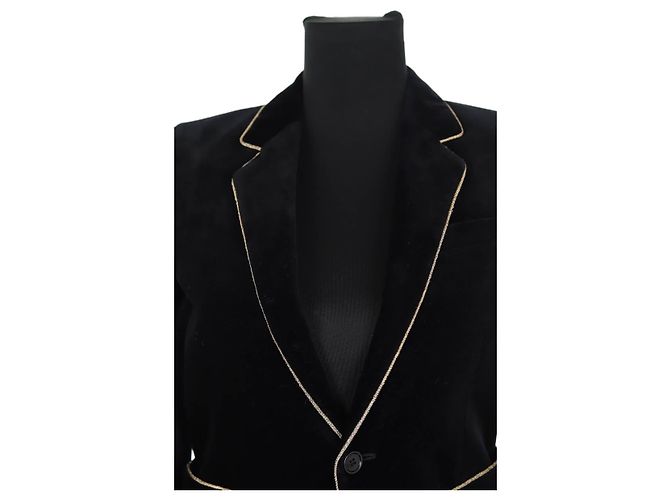 Saint Laurent Schwarzer Samtblazer - Ansicht 2