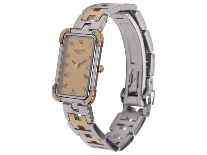 Hermès Cloiseur Uhr CR1.220 Silber Golden - Ansicht 2